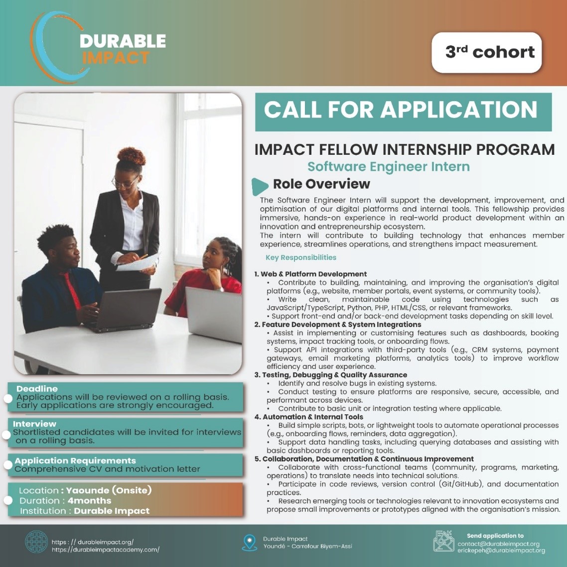 Apply for the Durable Impact Internship Program