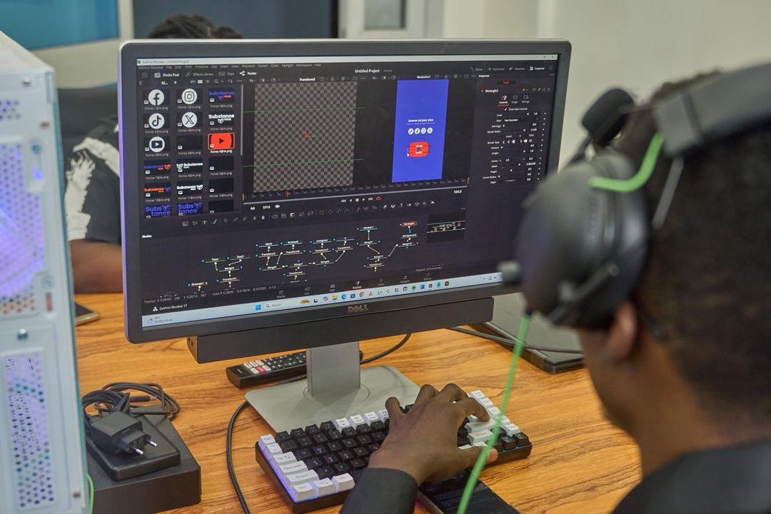 A New Vision Creatives motion artist working in DaVinci Resolve